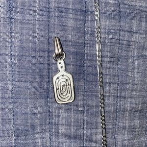 Sterling silver bullet hole & 20inch figaro chain